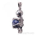 Crâne pendentif Lapis Lazuli, perles en cristal de guérison